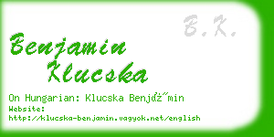 benjamin klucska business card